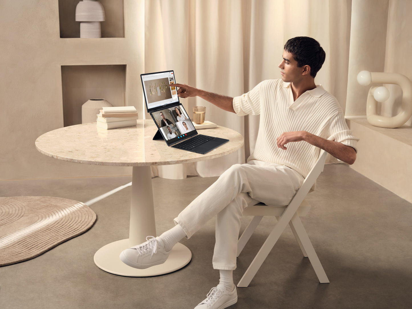 ASUS Zenbook Duo UX8406CA-PZ032W-BE, 14.0 120Hz 3K OLED Touch, Intel Core Ultra 9 285H, 32GB LPDDR5X, 1TB M.2 NVMe PCIe 4.0 SSD,  Intel Arc