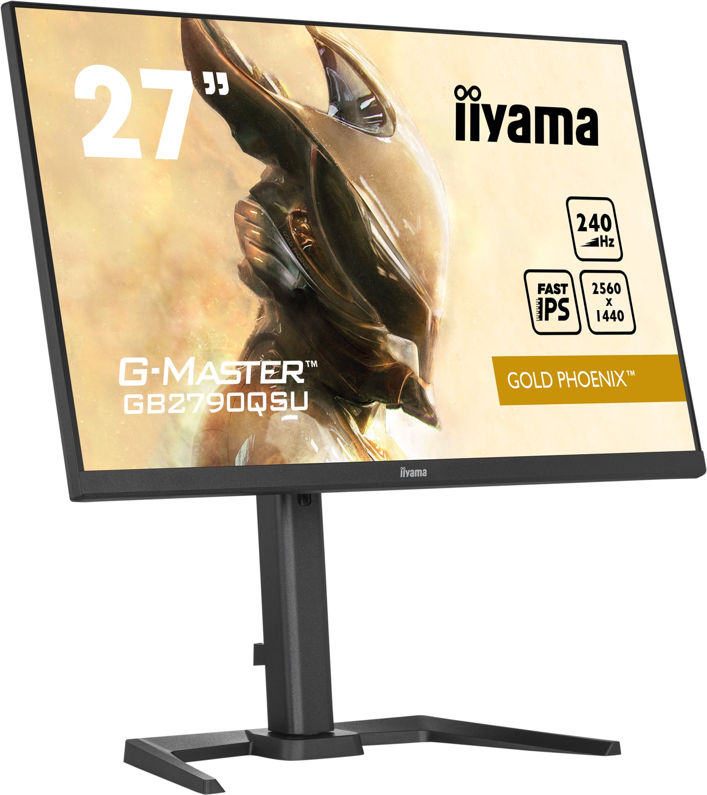 IIYAMA 27  ETE Fast IPS Gaming, G-Master Gold Phoenix, FreeSync Premium, 2560x1440@240Hz, 400cd/m², 1000:1, HDMI, DisplayPort, 1ms (GtG), Sp
