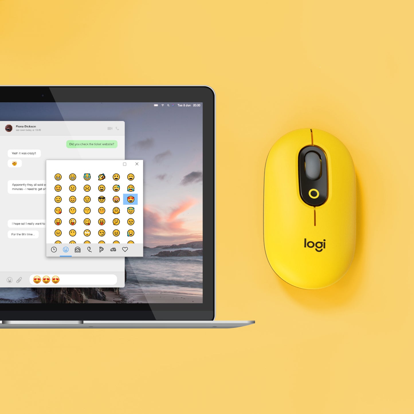 Logitech - POP MOUSE - BLAST-YELLOW