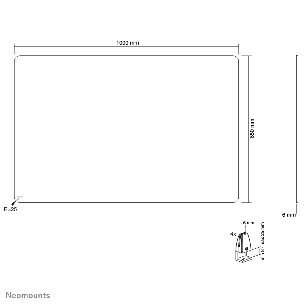 Transparent Protection Screen - 100 cm wide