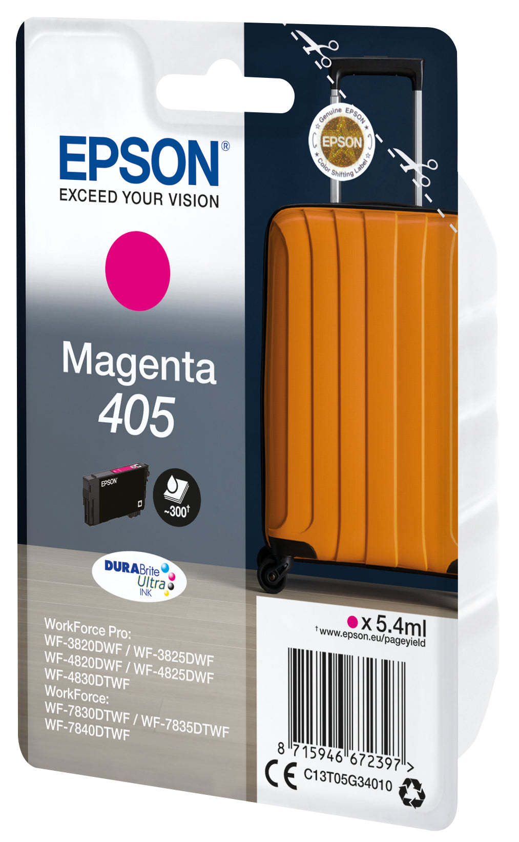 EPSON Singlepack Magenta 405 DURABrite Ultra Ink