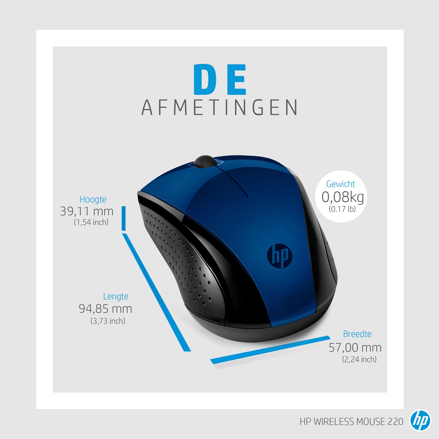 HP Draadloze Muis 220 Blauw