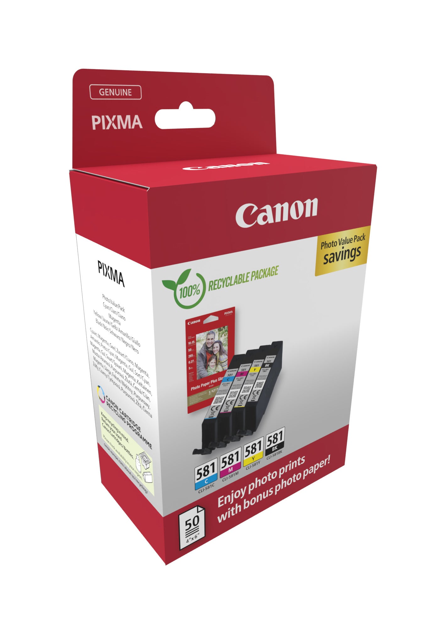 CANON CLI-581 BK/C/M/Y PHOTO VALUE