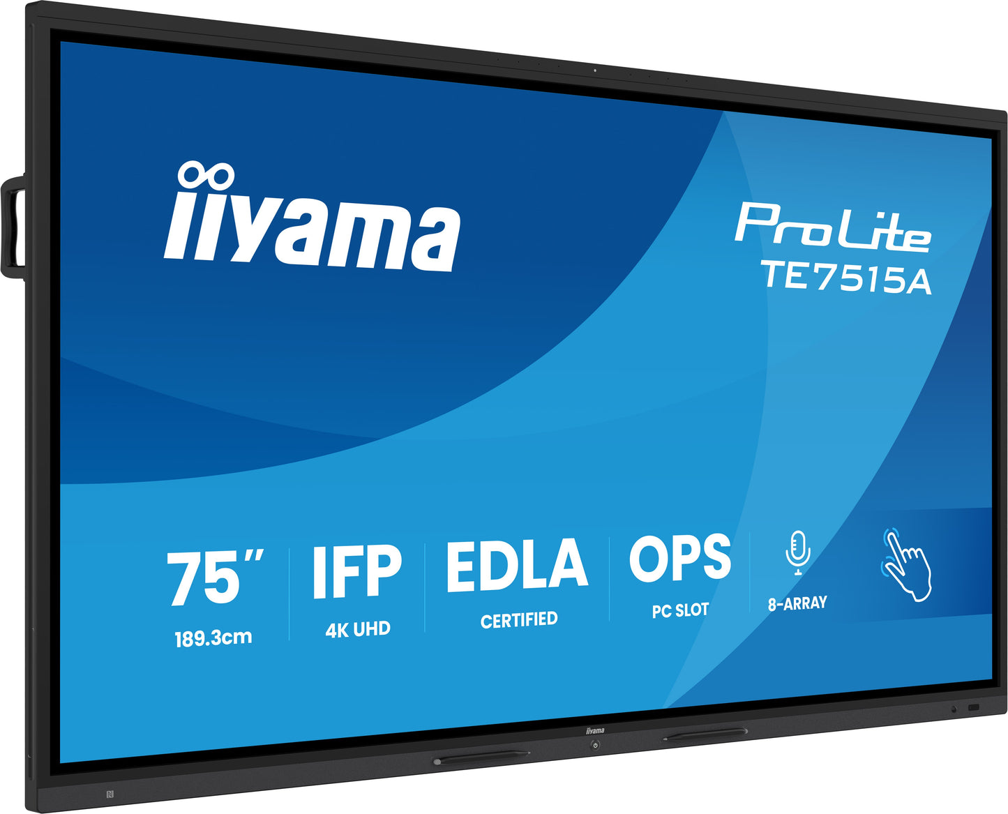 IIYAMA TE7515A-B2AG 75inch Stylish IFP iiWare21E EDLA -Google-GMS-apps Android 14 Octa-core SOC 16/128GB 40-Points DeepContrast IR+