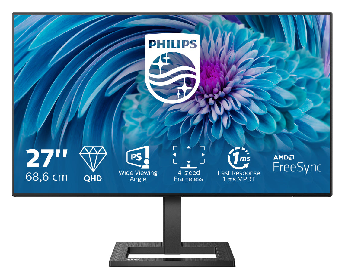 Philips 27inch Quad HD IPS 2560x1440, 1ms, DisplayPort, HDMI,    speakers, frameless, height