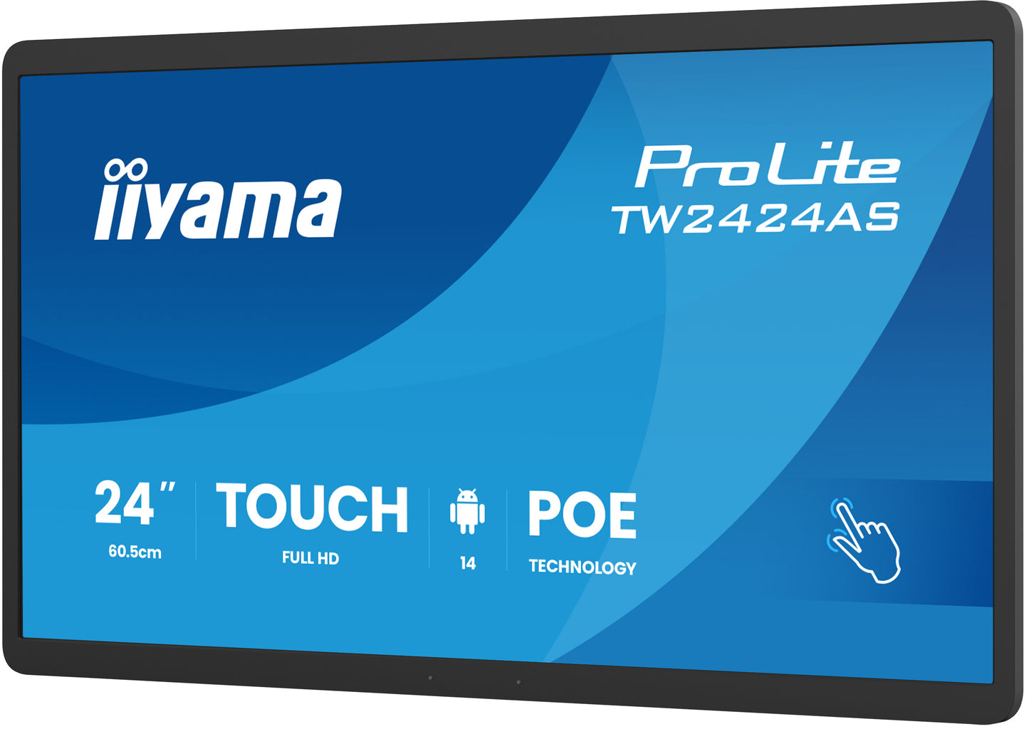IIYAMA 24inch Panel-PC with Android 14+GMS SOC Octa-core RK3576 4GB Storage 32GB PCAP Bezel Free 10-Points Touch 1920x1080