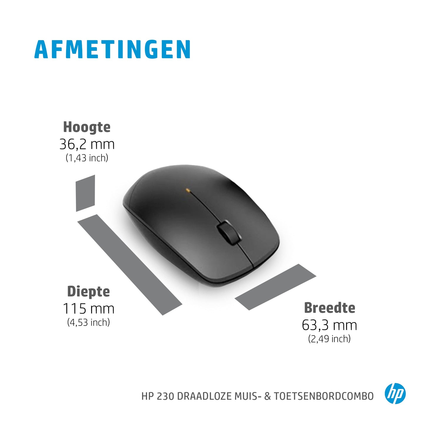 HP 230 Wireless Mouse and Keyboard Combo Azerty BE