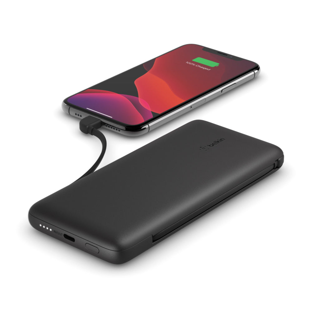 BELKIN 10K PD Power Bank with Integrated Cables USB-C and Lightning