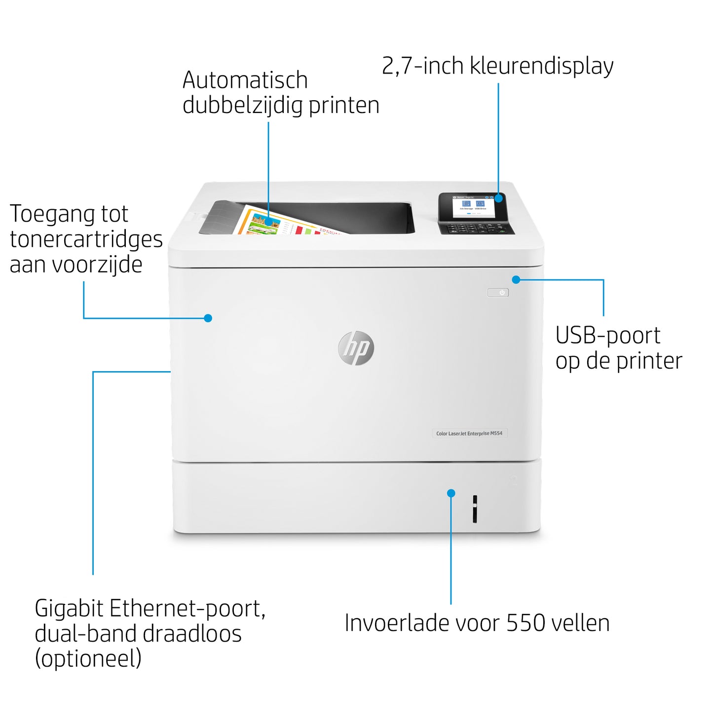 HP Color LaserJet Enterprise M554dn Printer