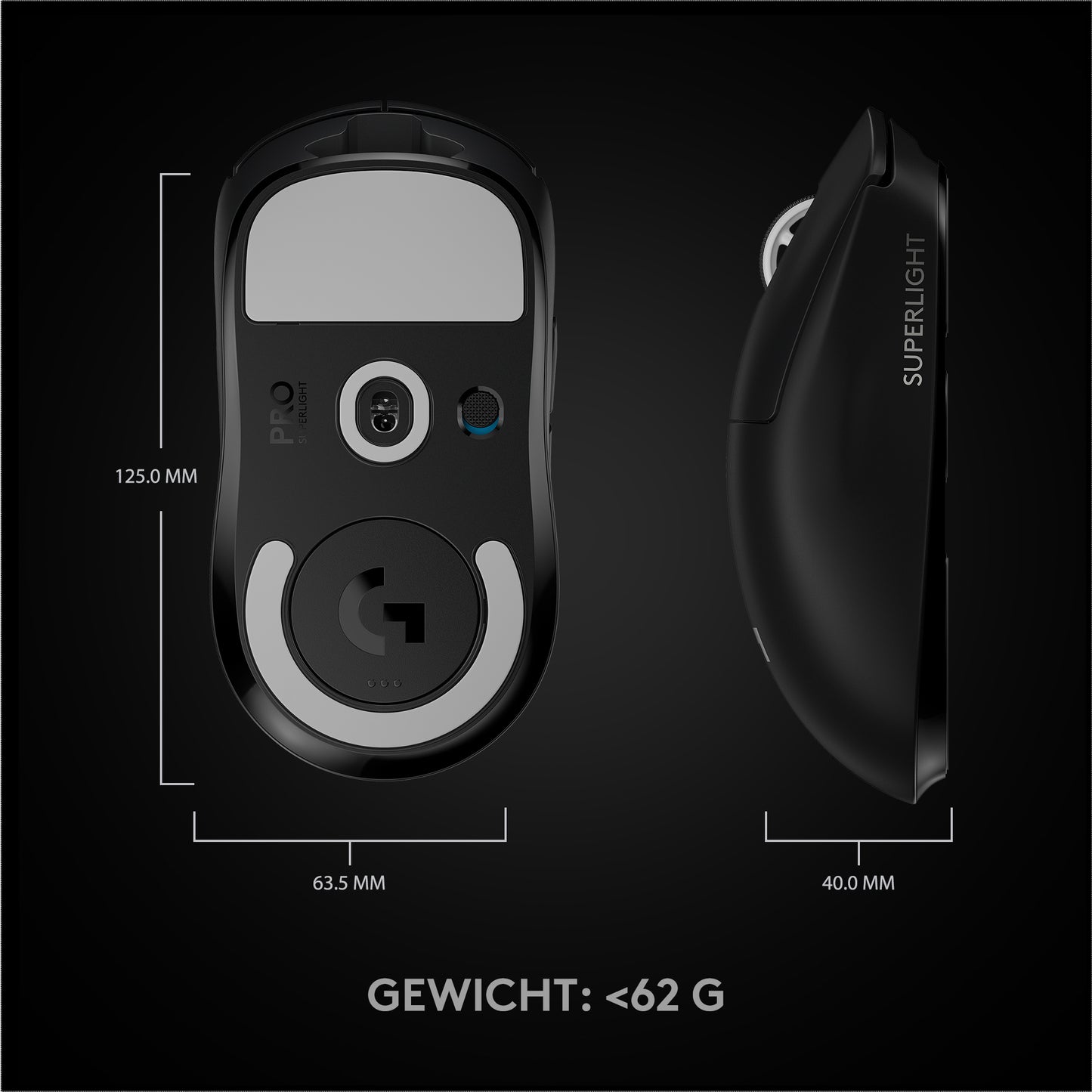 Logitech Mouse Pro X Superlight Lightspeed Wireless Black