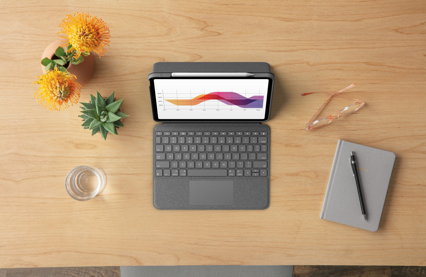 Logitech Folio Touch for iPad Air 11-inch (M2 & M3) & iPad Air (5th gen) - OXFORD GREY - Azerty