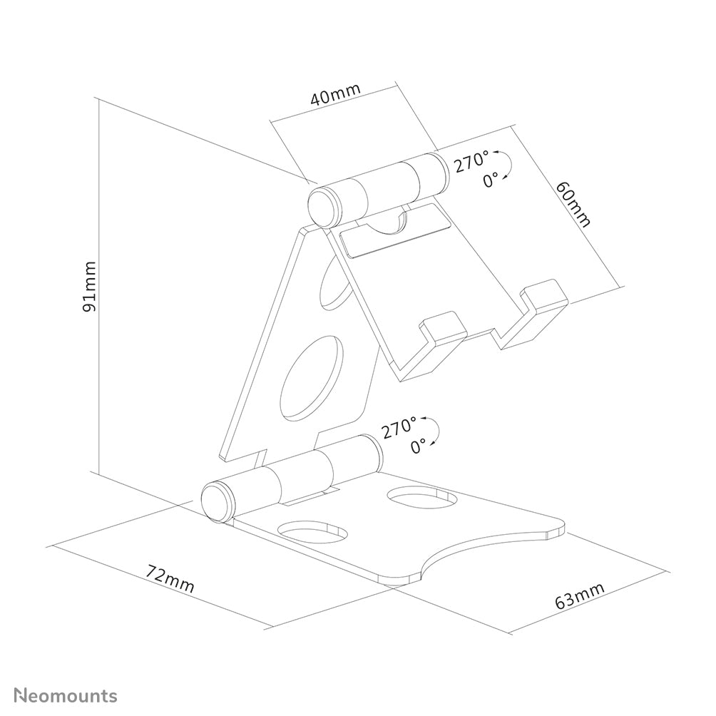 NewStar Phone Desk Stand (suited for phones up to 4,7) silver