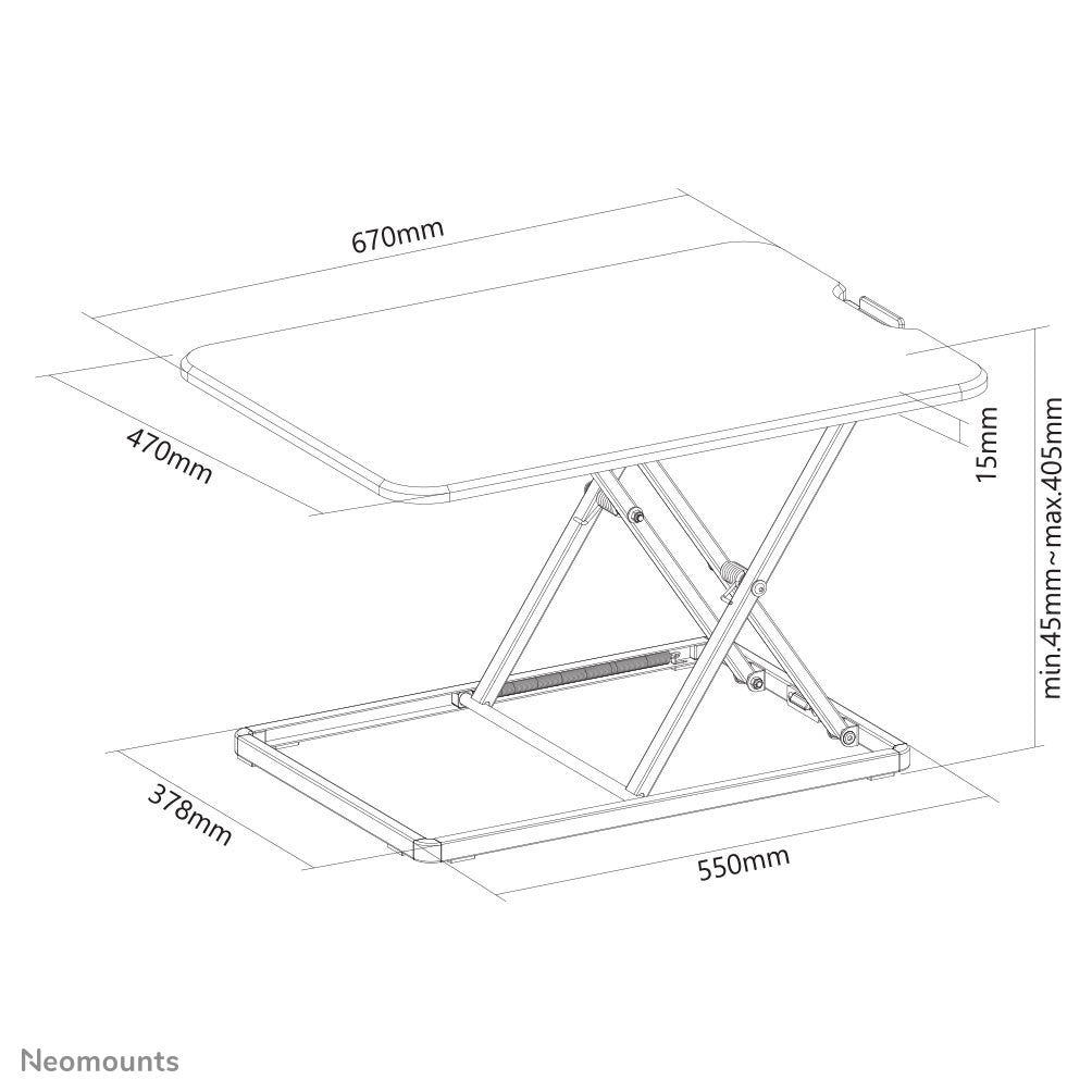 NEWSTAR Workstation - sit-stand workplace height adjustment: 4-40cm