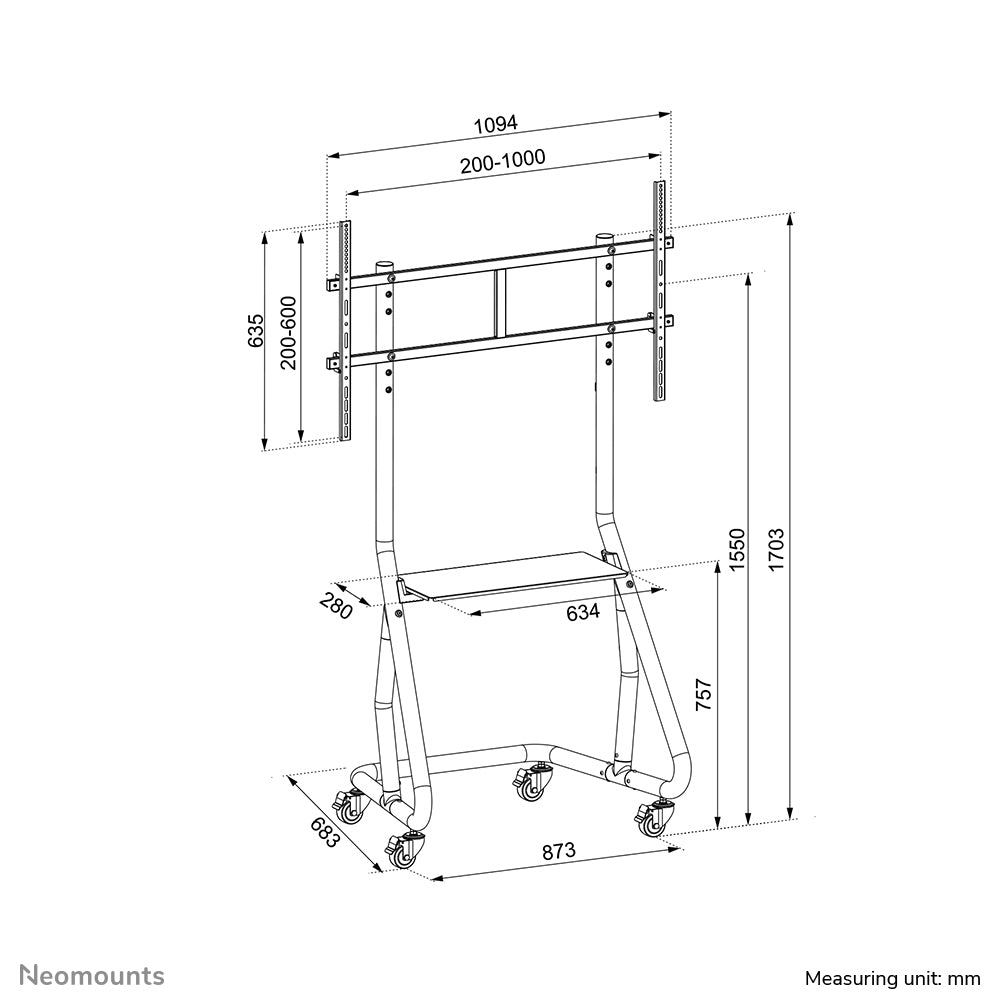 Mobile Flat Screen Floor Stand stand+tr