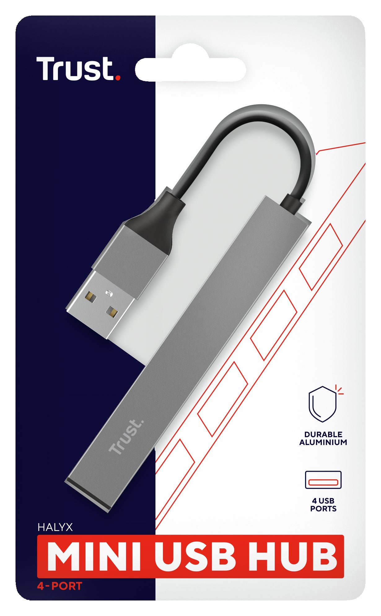 Trust Halyx Aluminium 4-Port Mini USB Hub