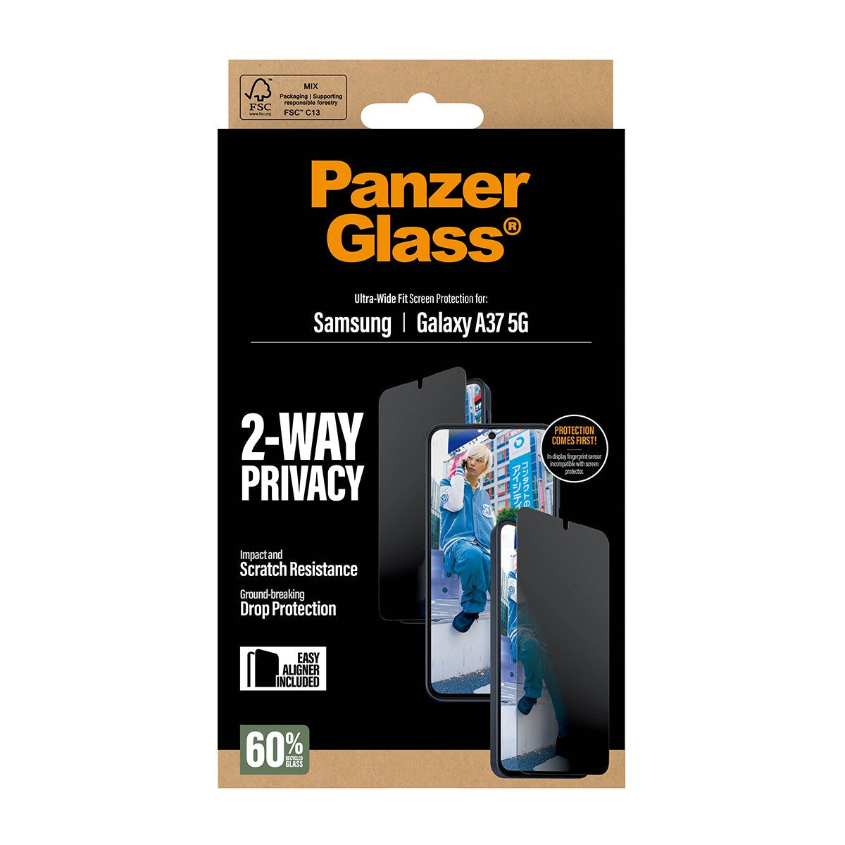 PanzerGlass Privacy Screen Protector UWF - Clear - Samsung Galaxy A37 5G