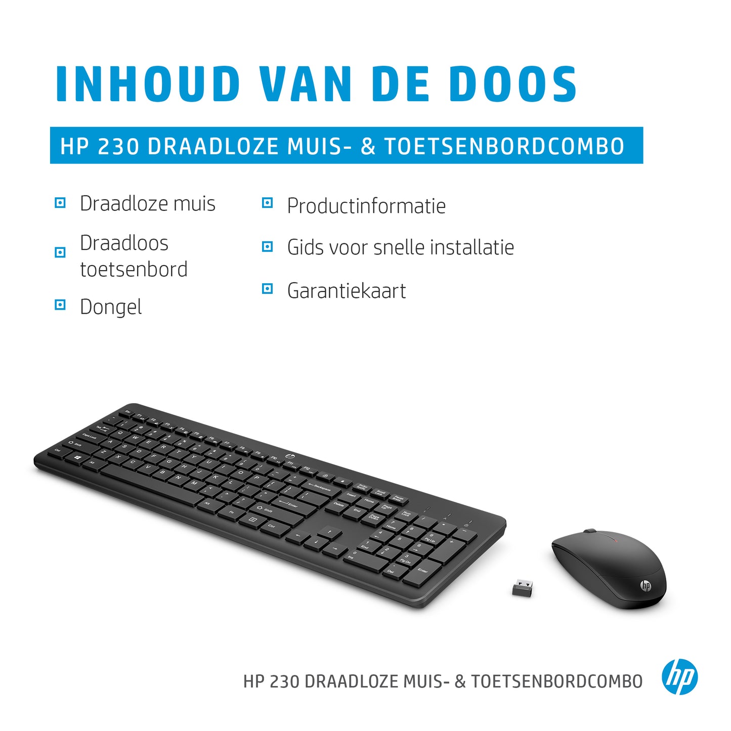 HP 230 Wireless Mouse and Keyboard Combo(Black) - QWERTY Int'l
