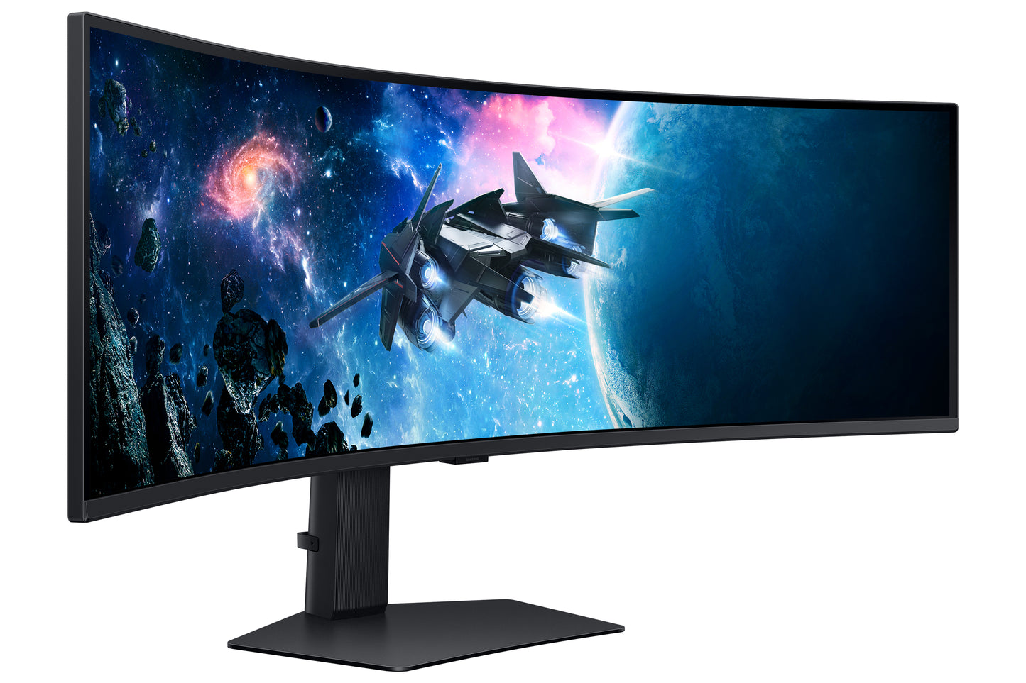 Samsung 49 Inch Dual QHD (5120x1440) curved monitor, 240Hz, 1ms, 2x HDMI, DisplayPort, HAS