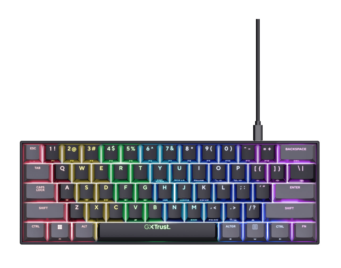 TRUST GXT867 ACIRA 60% MINI GAMING KEYBOARD BE