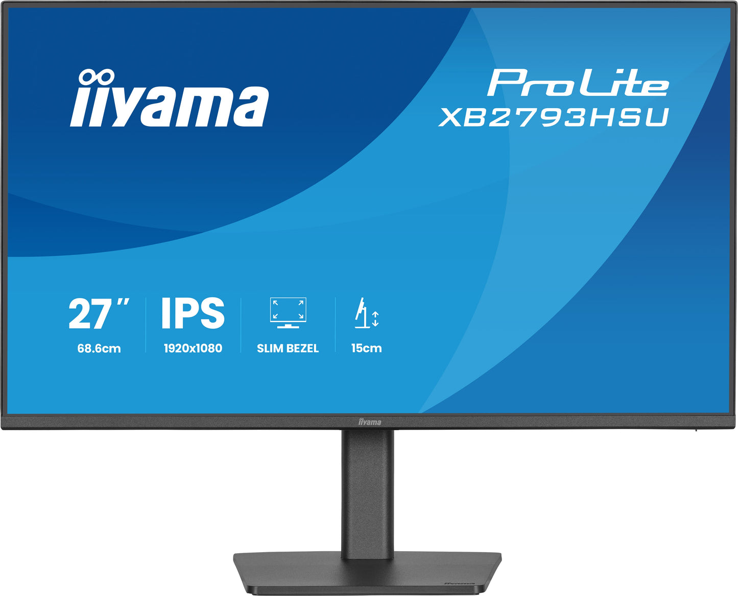 IIYAMA XB2793HSU-B1 27inch IPS FHD 120Hz 350cd/m2 1ms 1500:1 HDMI DP Speakers 2xUSB 2.0 Speakers 15cm Height Adj.