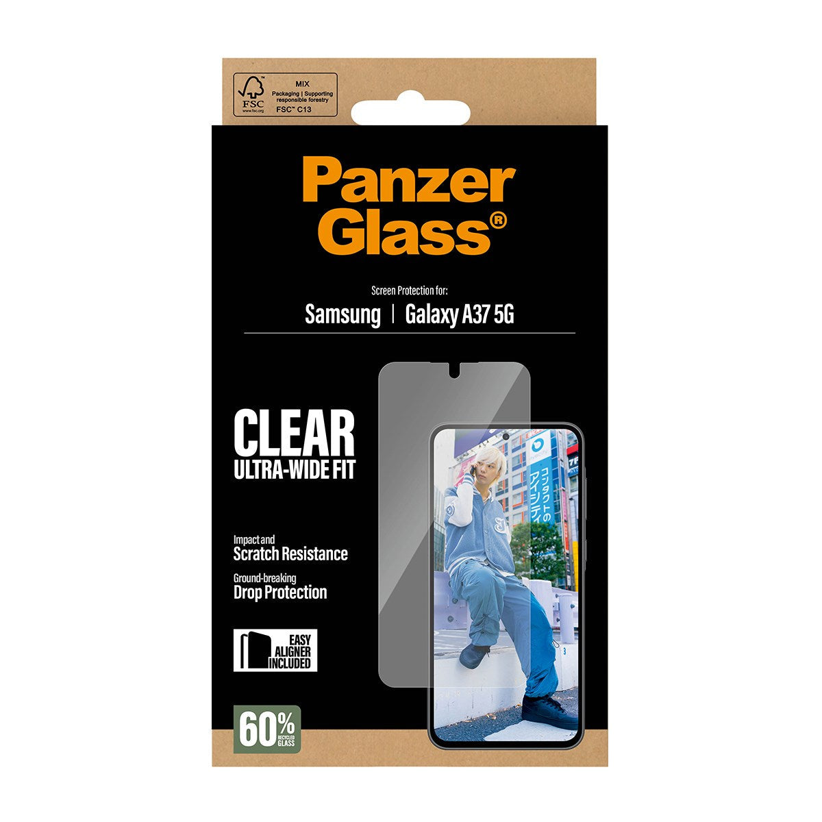 PanzerGlass Screen Protector Ultra-Wide Fit - Clear - Samsung Galaxy A37 5G