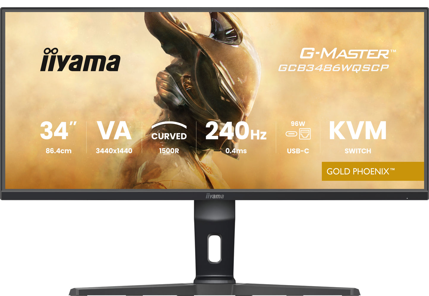 IIYAMA 34WIDE LCD, G-Master Gold Phoenix, 3440 x 1440, UWQHD Curved VA panel, LED Bl., FreeSync  Premium (DisplayPort) VRR / ALLM, USB-Hub