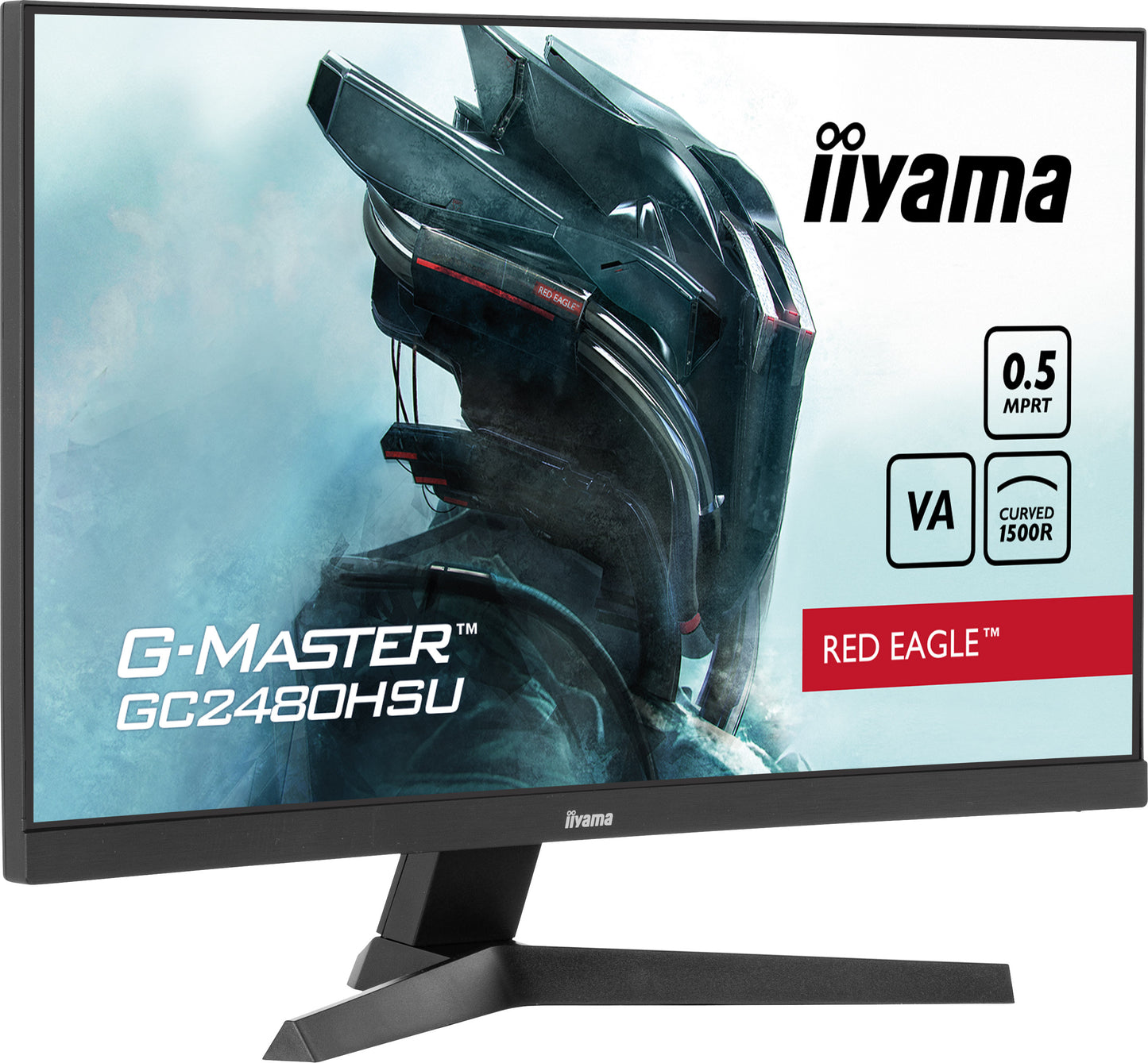 IIYAMA 24WIDE LCD  G-Master Red Eagle  1920 x 1080  Curved VA panel  USB-Hub (2xOut v2.0)  FreeSync   300 cd/m²  80.000.000:1 ACR