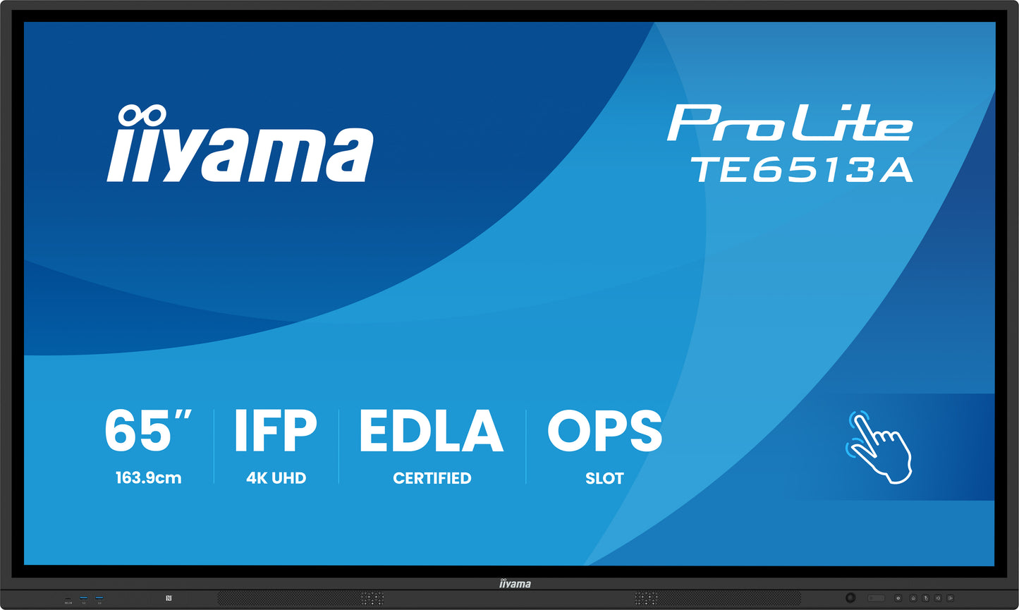 IIYAMA TE6513A-B2AG 65inch iiWare21E EDLA -Google-GMS-apps Android 14 16 summer 2026 Octa-core SOC 8/128GB 40-Points PureTouch IR+