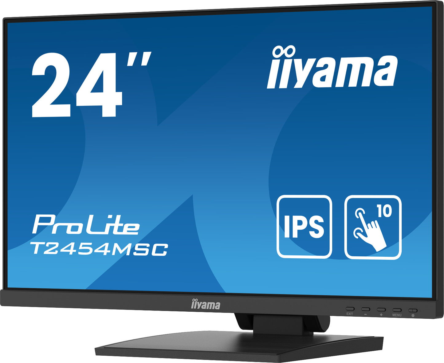 IIYAMA 24WIDE LCD Projective Capacitive 10-Points Touch Screen, 1920 x 1080, IPS panel, LED Bl., Speakers, DisplayPort, HDMI, Double hinge