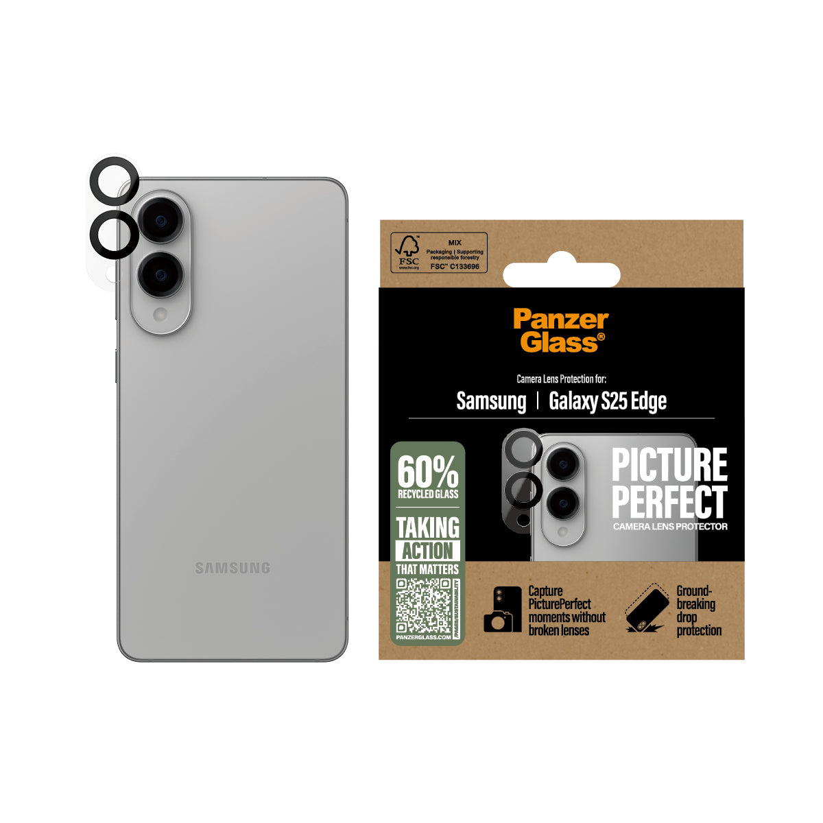 PanzerGlass PicturePerfect Lens Protector - Clear - voor Samsung Galaxy S25 Edge