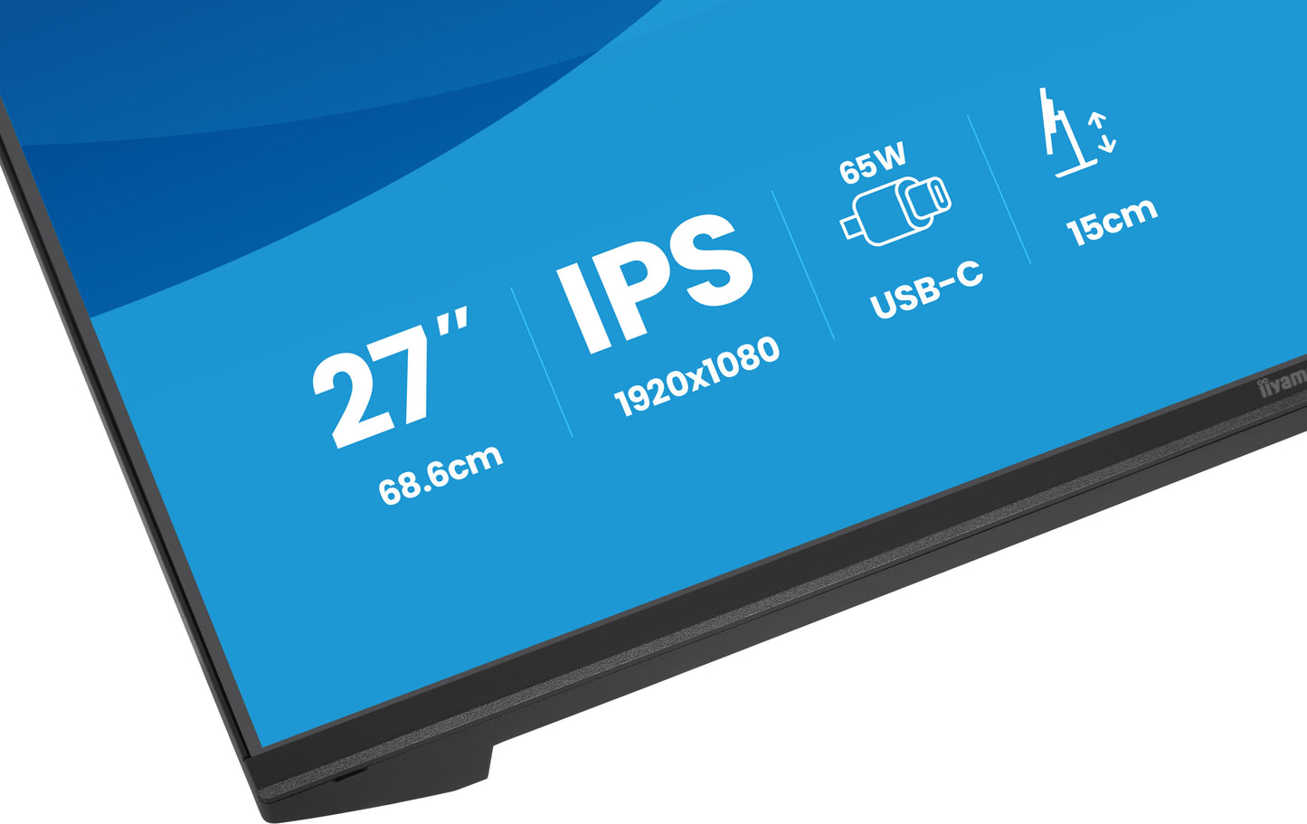 Iiyama Prolite XB2797HSN-B1 27WIDE LCD, 1920 x 1080, 100 Hz IPS panel, LED Bl., Adaptive Sync, USB-Hub (2xOut v3.2 +2xUSB-C(7,5 Watt)), Piv
