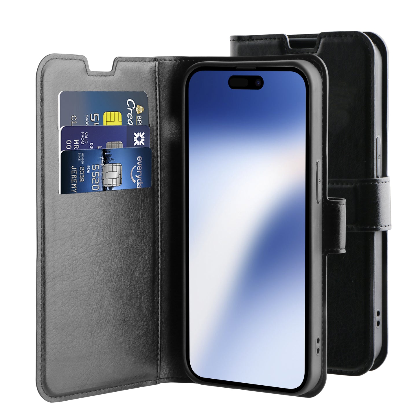 BeHello iPhone 15 Gel Wallet Case ECO Black