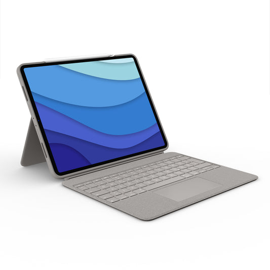 Logitech Combo Touch Keyboard/Cover Case for 32.8 cm (12.9) Apple iPad Pro (5th Generation) Tablet - Sand