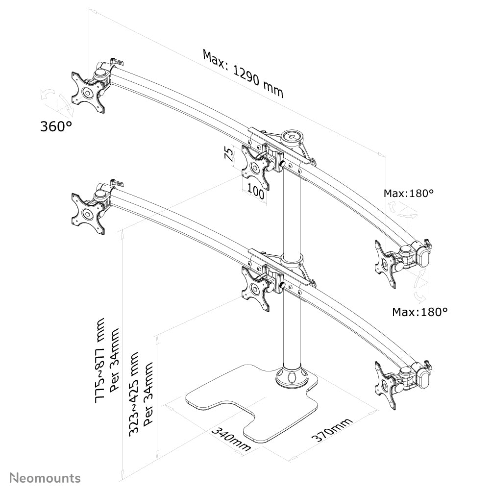 Flat Screen Desk Mount (stand/grommet)