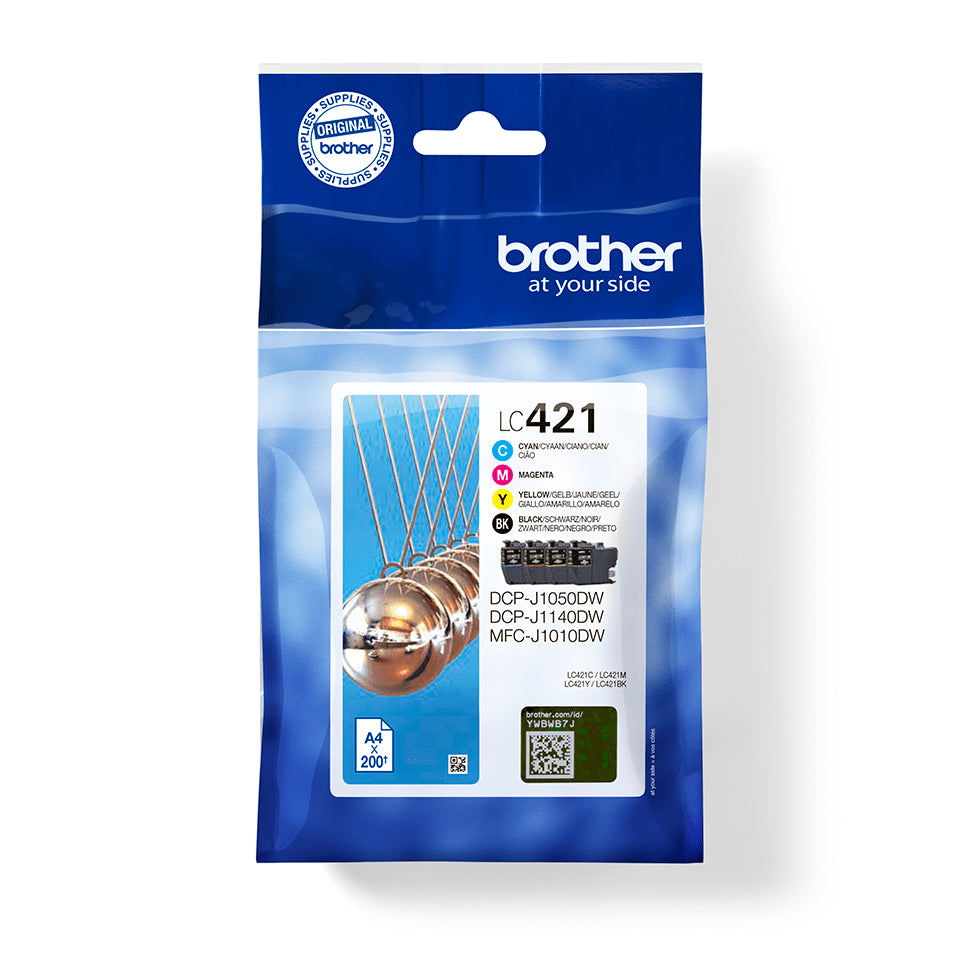 BROTHER 4-pack of Black Cyan Magenta and Yellow 200-page standard capacity ink cartridges for DCP-J1050DW MFC-J1010DW and DCP-J11