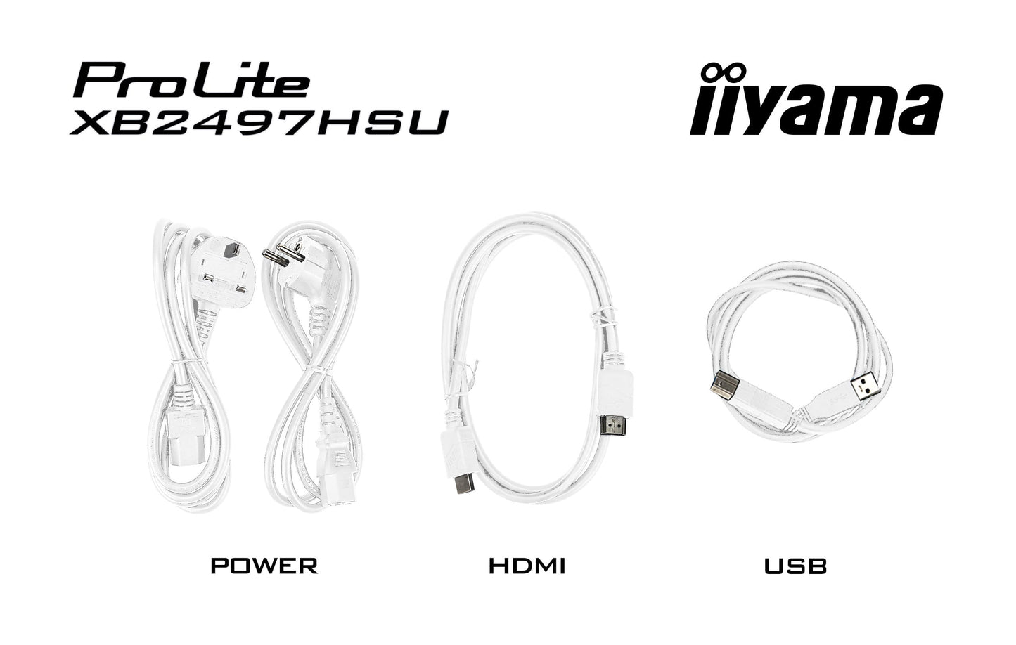 IIYAMA XB2497HSU-W1 24inch IPS FHD 120Hz EyeComfort 350cd/m2 1ms 1500:1 HDMI DP 2xUSB 3.2 2xUSB Type-C Speakers 15cm Height Adj.
