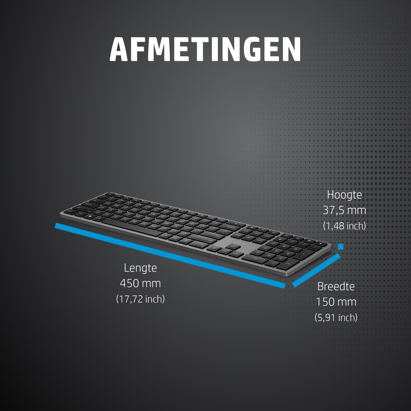 KBD HP 975 Dual-Mode WL Belgium - Englis 3Z726AA#AC0