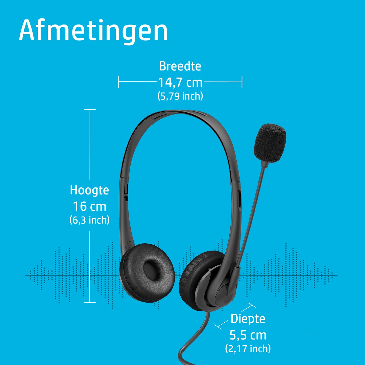 HP Wired USB-A Stereo Headset EURO  428H5AA#ABB
