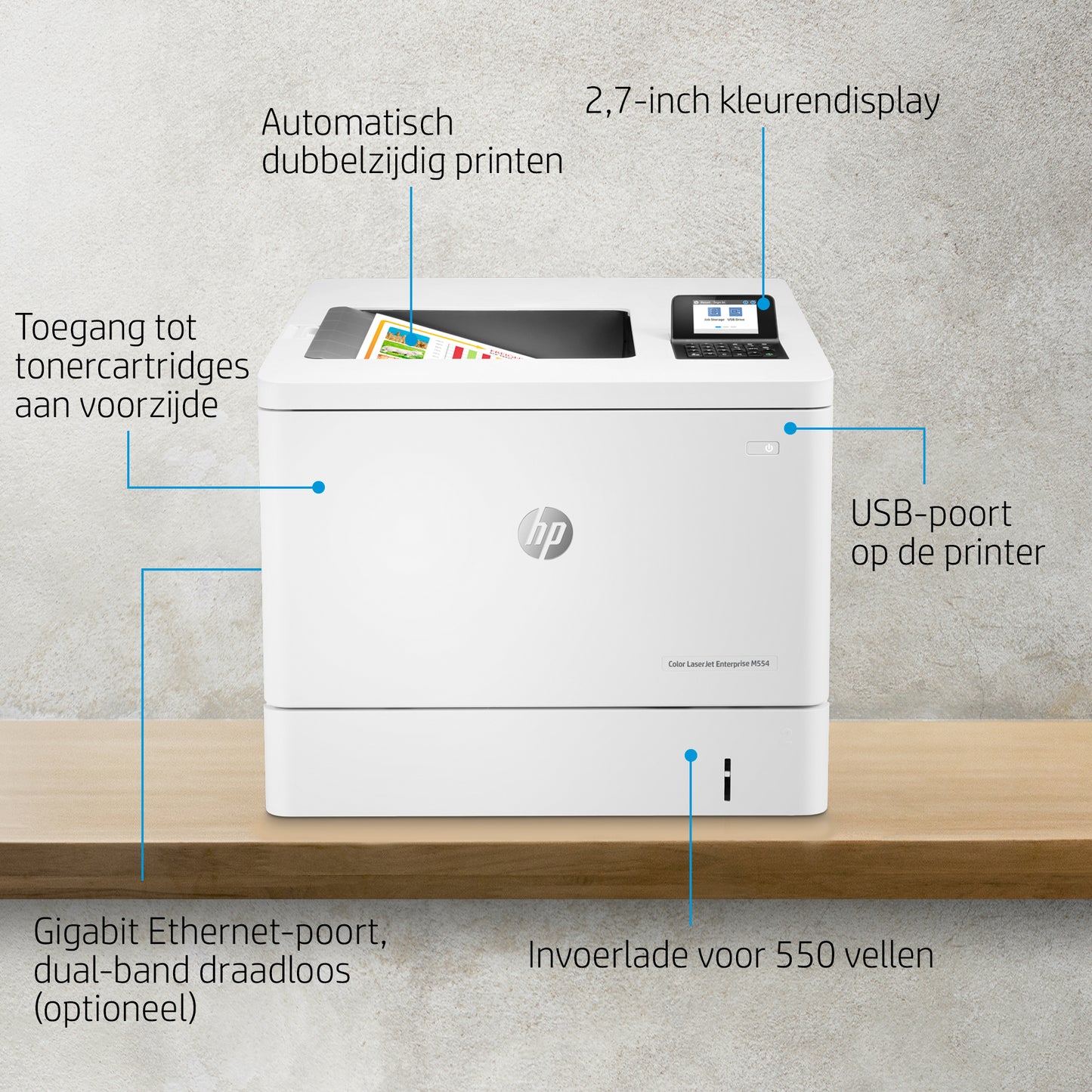 HP Color LaserJet Enterprise M554dn Printer