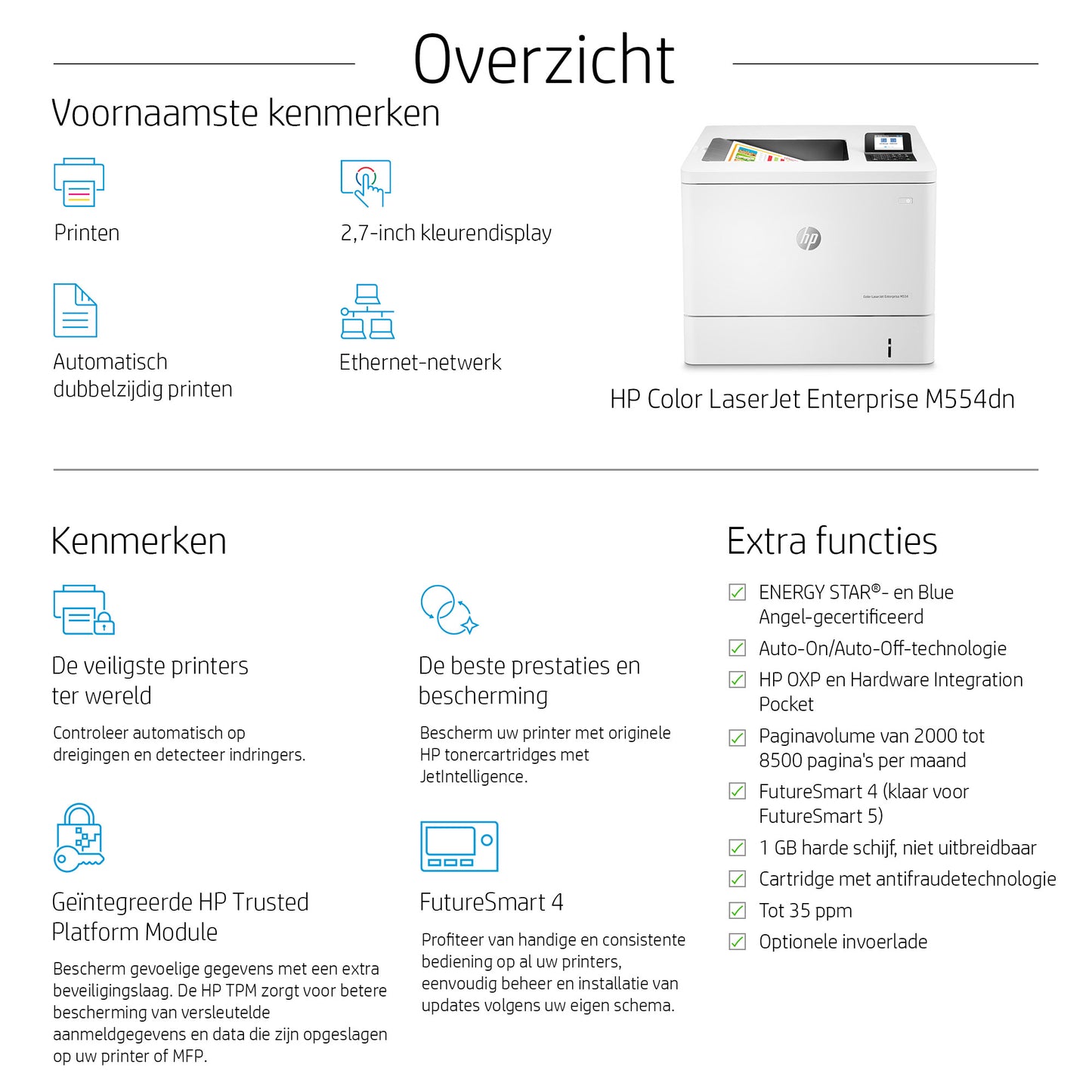 HP Color LaserJet Enterprise M554dn Printer