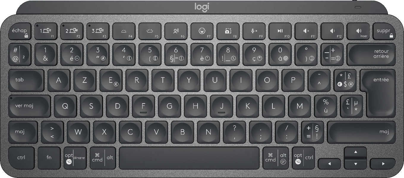Logitech MX keys Mini Wireless Illuminated, Graphite, FR azerty
