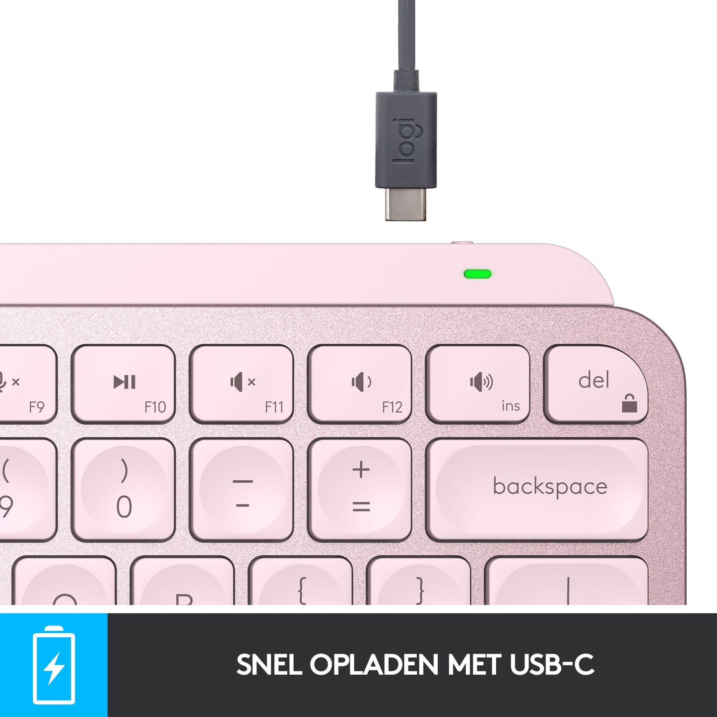 Logitech MX keys Mini Wireless Illuminated, Rose, FR azerty