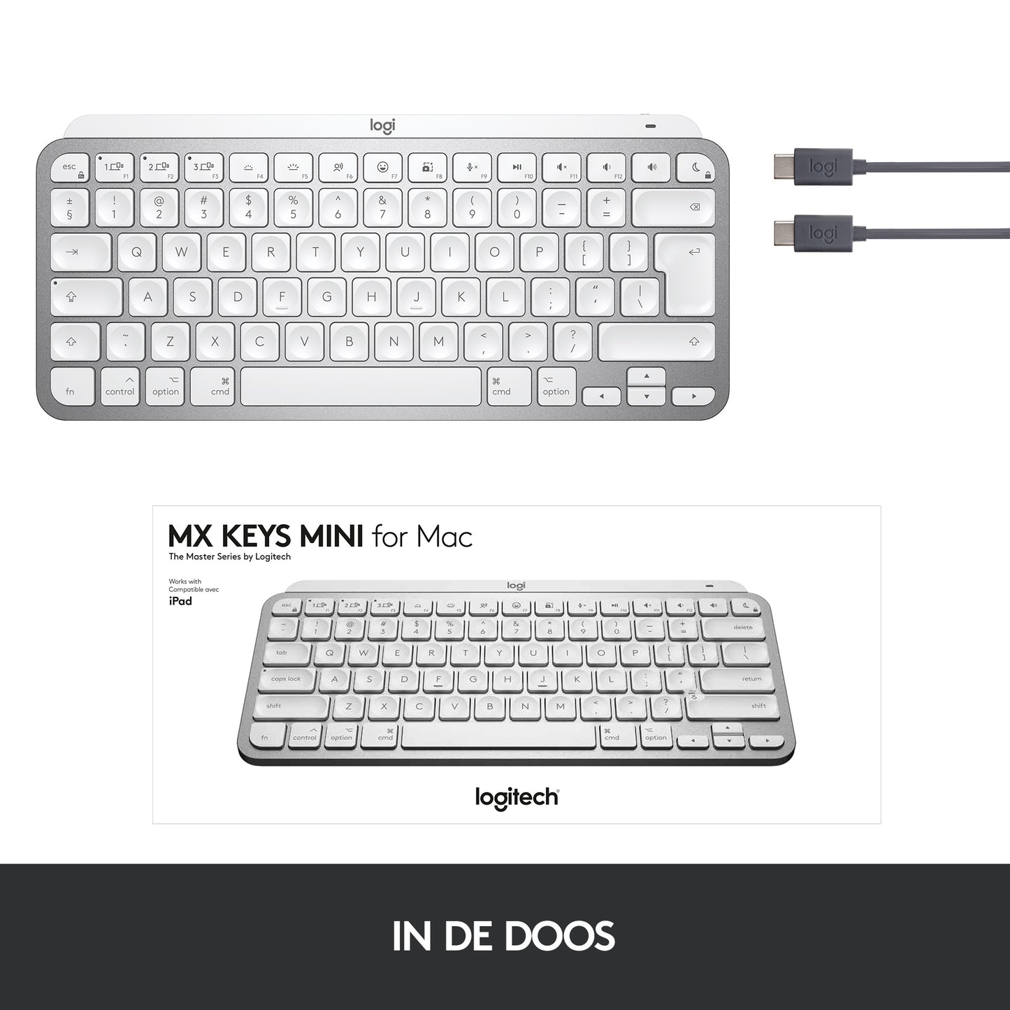 Logitech MX keys Mini FOR MAC Wireless Illuminated, Pale Grey, FR azerty