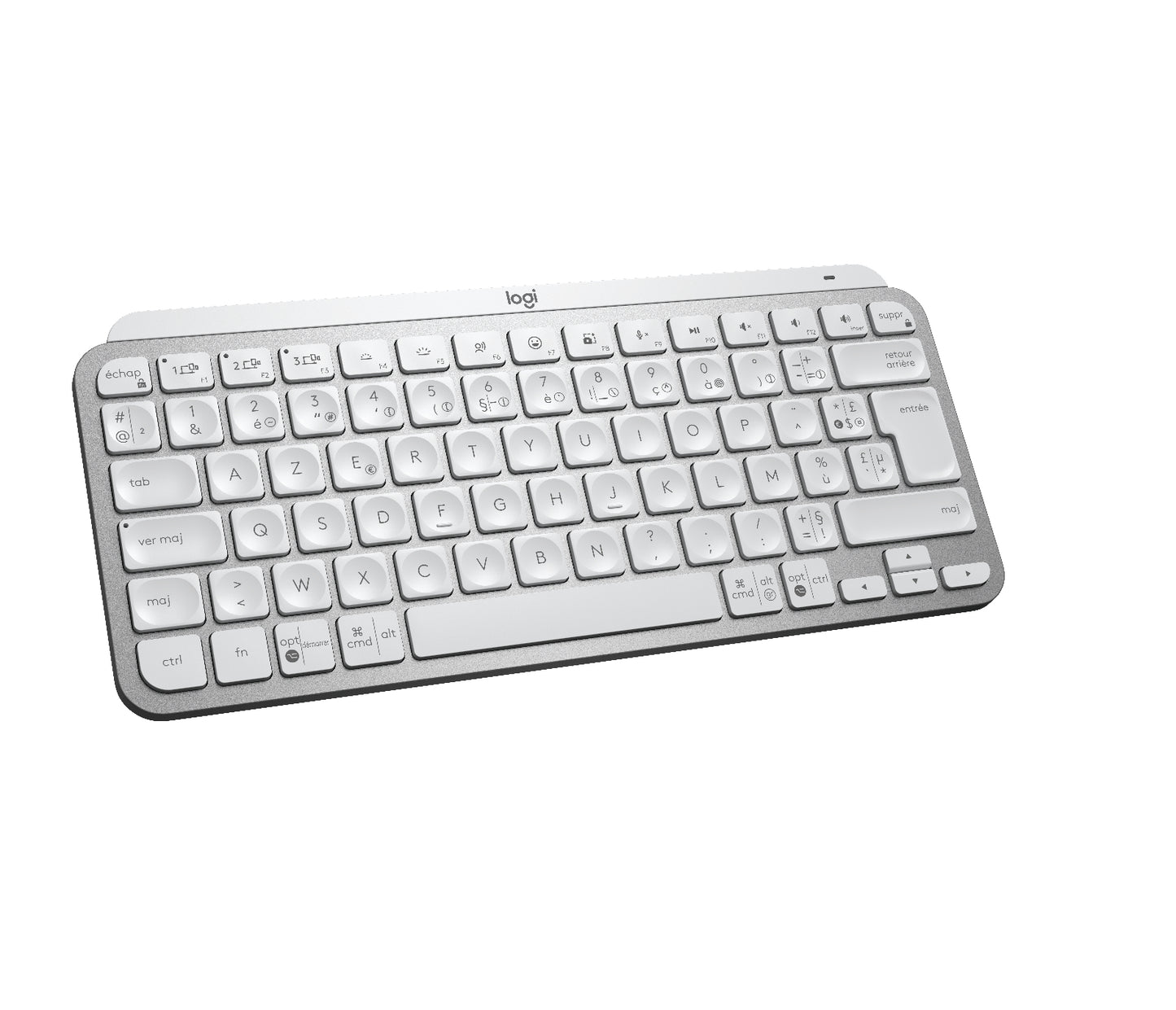 Logitech MX keys Mini Wireless Illuminated, Pale Grey, FR azerty