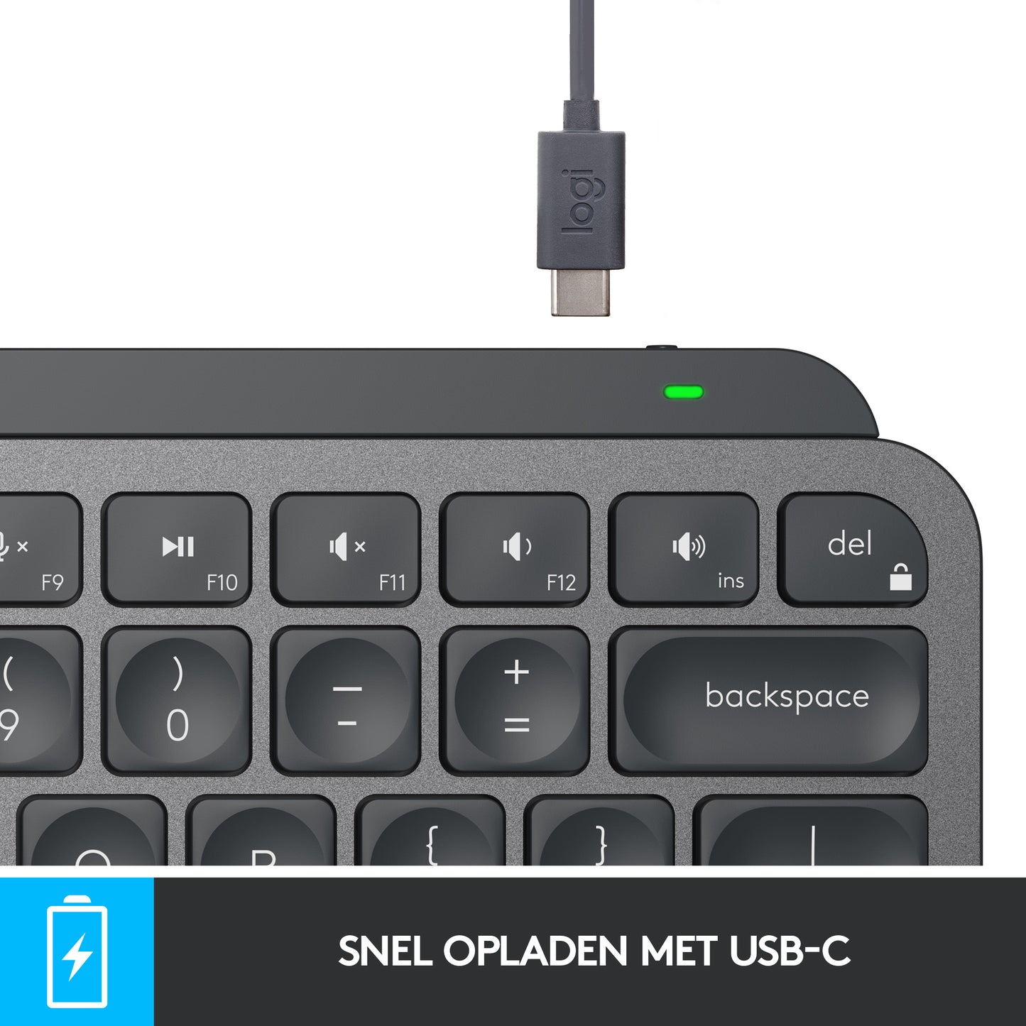 Logitech MX keys Mini Wireless Illuminated, Graphite, FR azerty