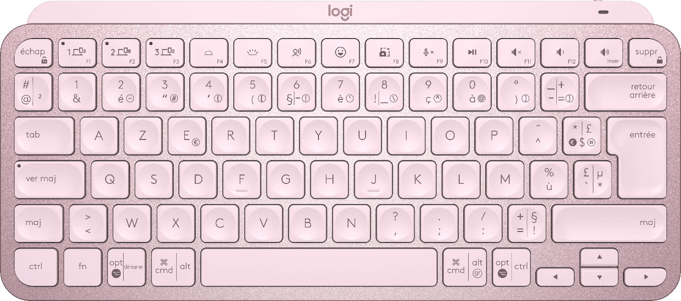 Logitech MX keys Mini Wireless Illuminated, Rose, FR azerty
