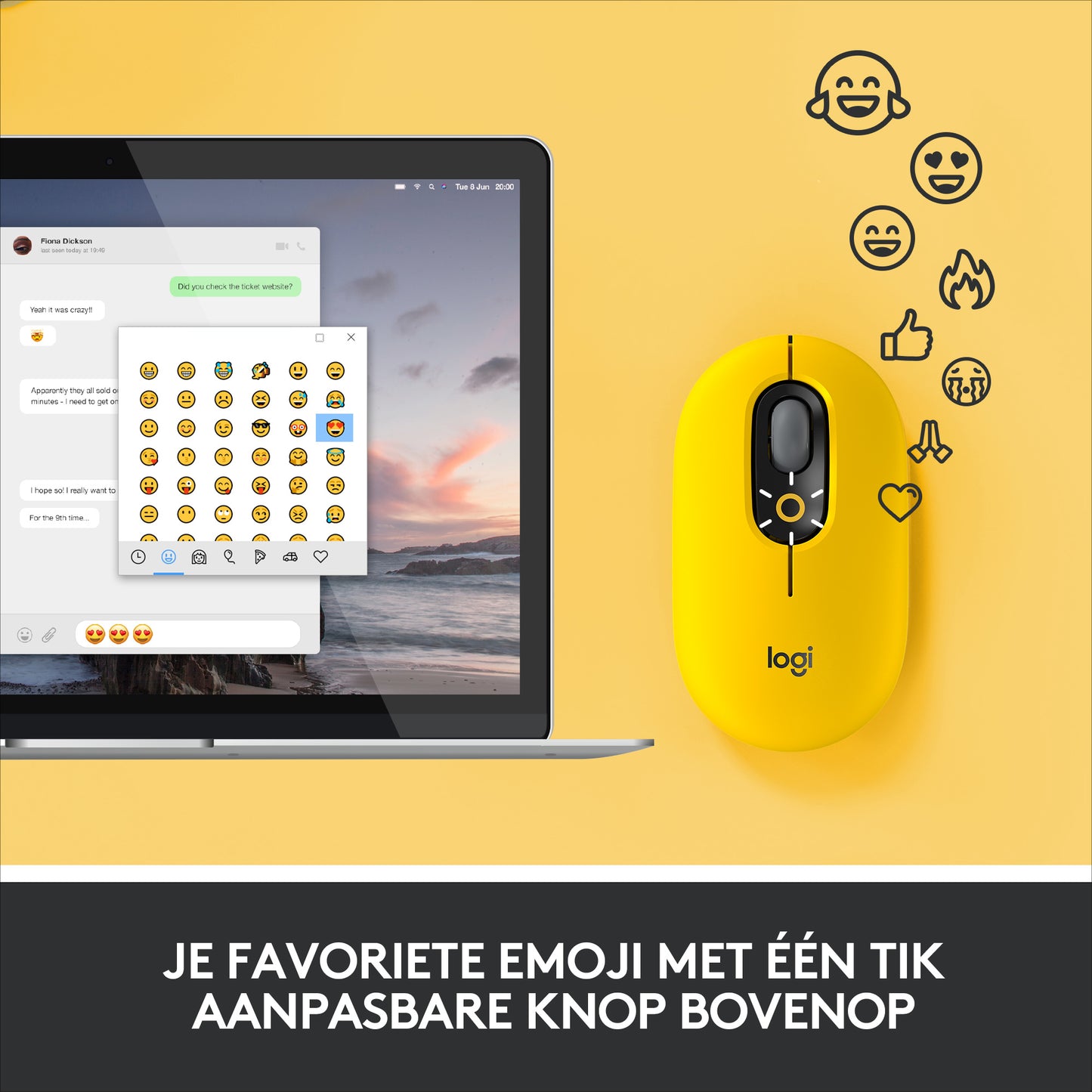 Logitech - POP MOUSE - BLAST-YELLOW