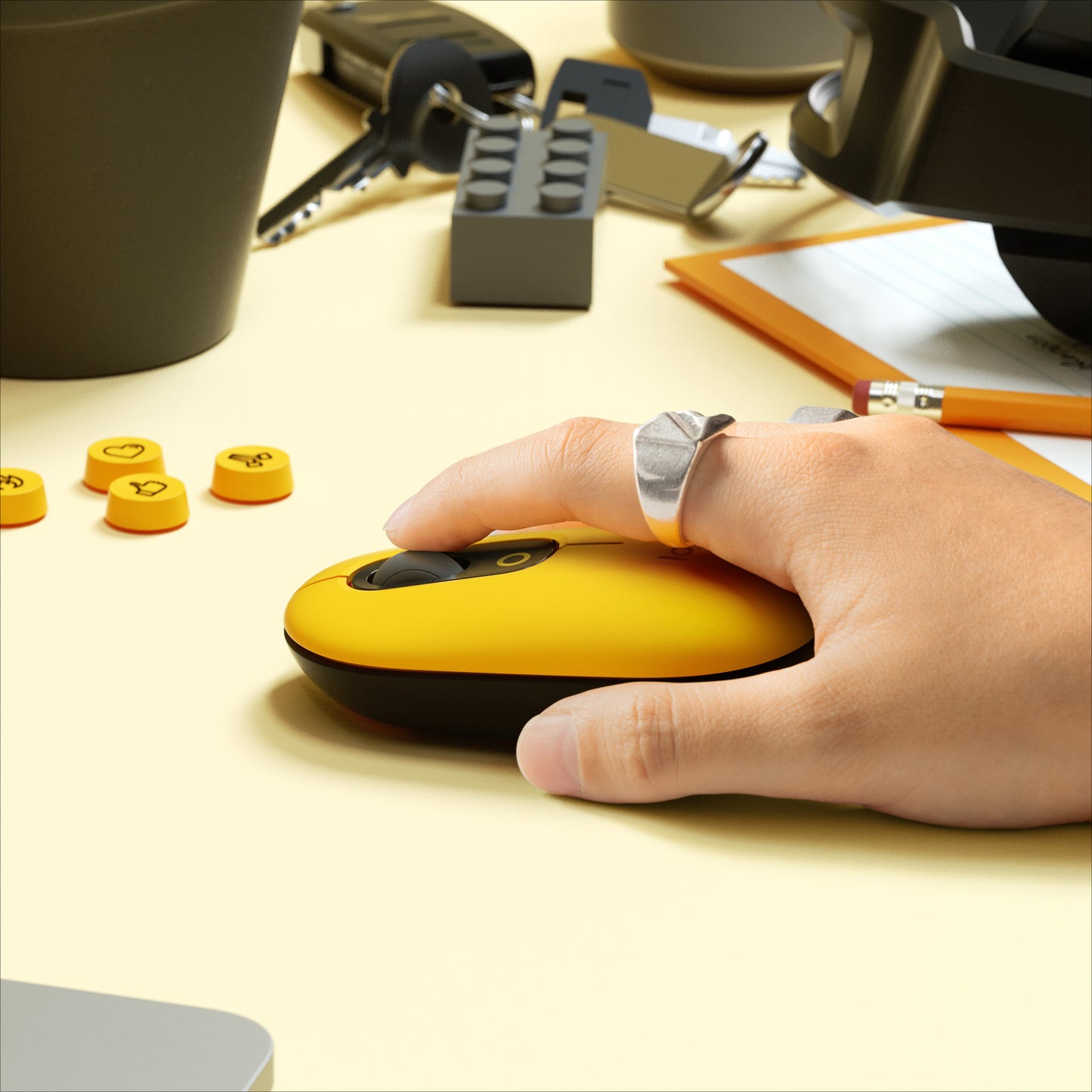 Logitech - POP MOUSE - BLAST-YELLOW