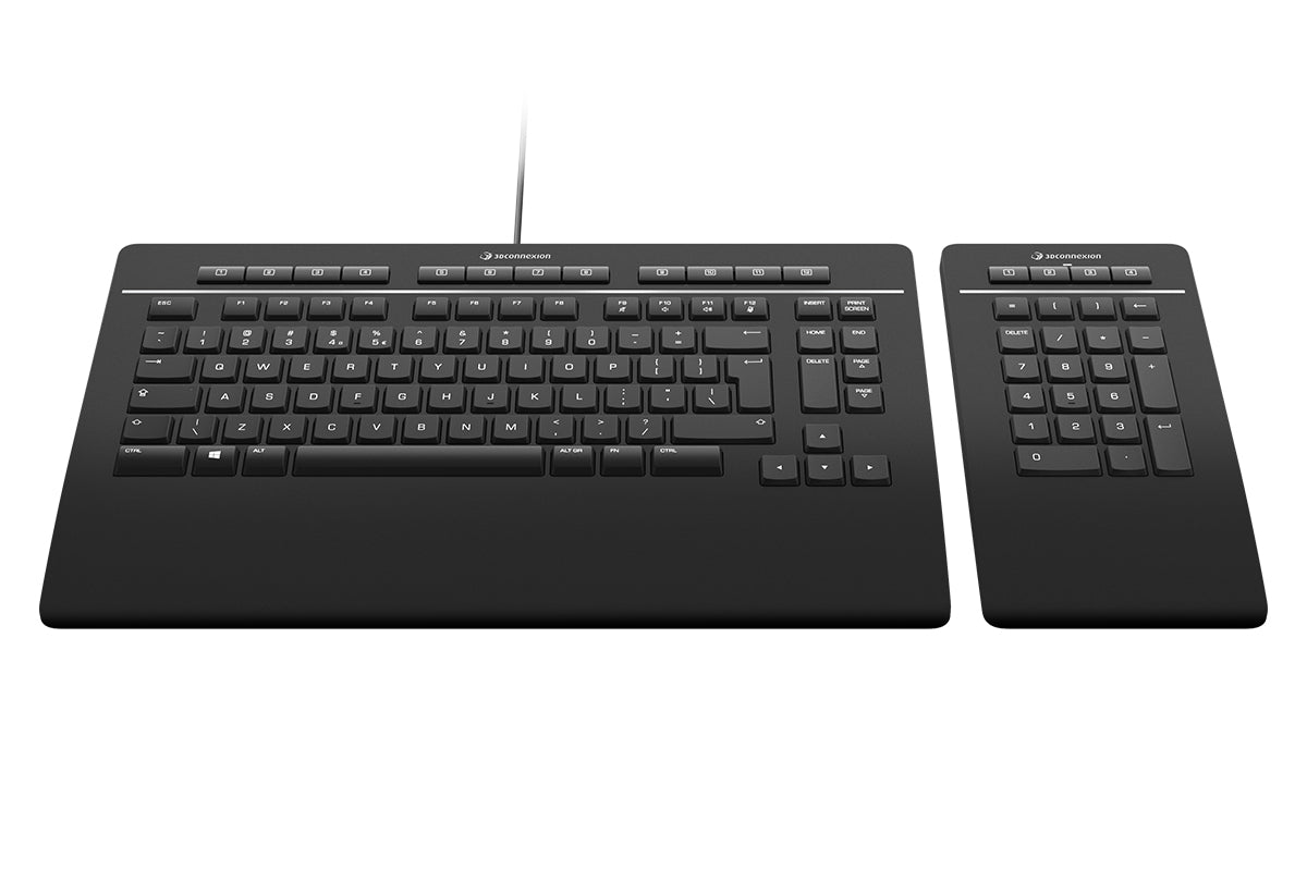 Keyboard Pro with Numpad, US-International (QWERTY) CAD / USB-A / Wireless numpad / Microsoft Windows / 12 programmable 3Dconnexion keys