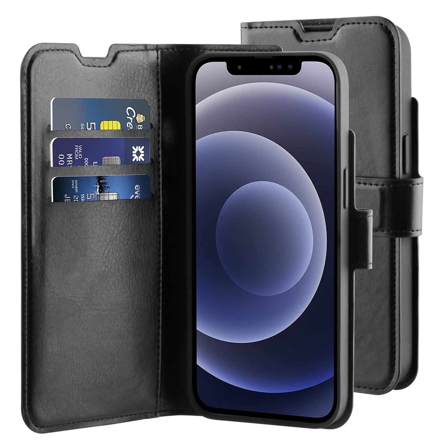 BeHello iPhone 13 / 13 Pro Gel Wallet Case Black